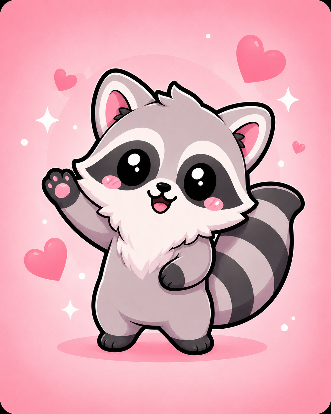 Classic happy MicRaccoon